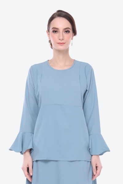 Saloma Plain Blouse in Sapphire Blue